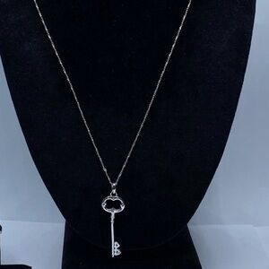 Silver Chain key Vintage necklace